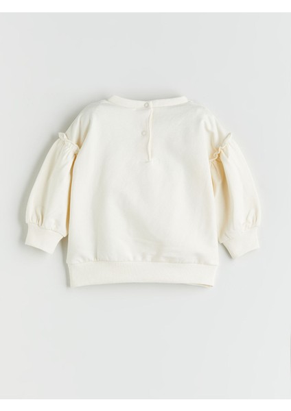 Yeni Sezon Çiçekli Kız Bebek Sweatshirt ve Tayt 2'li modelleri