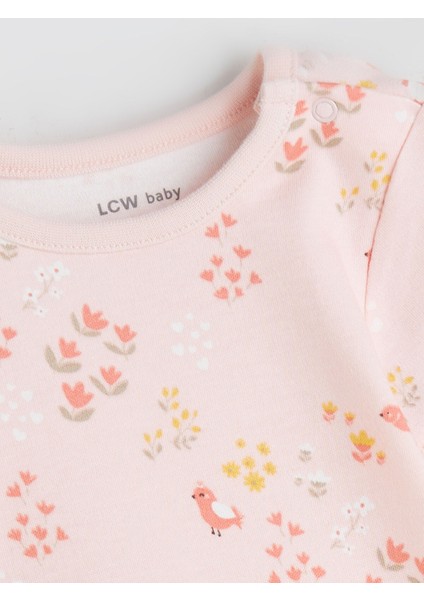 Yeni Sezon Bisiklet Yaka Kısa Kollu Kız Bebek Çıtçıtlı Body 3'lü modelleri