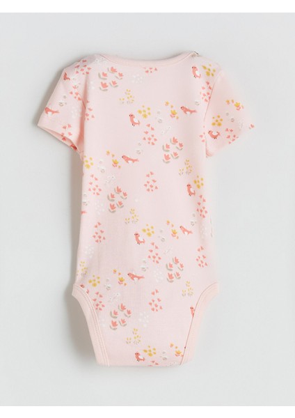 Yeni Sezon Bisiklet Yaka Kısa Kollu Kız Bebek Çıtçıtlı Body 3'lü indirimleri