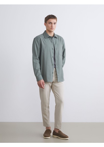 Yeni Sezon Regular Fit Uzun Kollu Gabardin Erkek Gömlek Ceket fiyatları