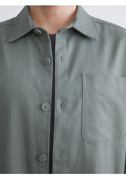 Yeni Sezon Regular Fit Uzun Kollu Gabardin Erkek Gömlek Ceket modelleri