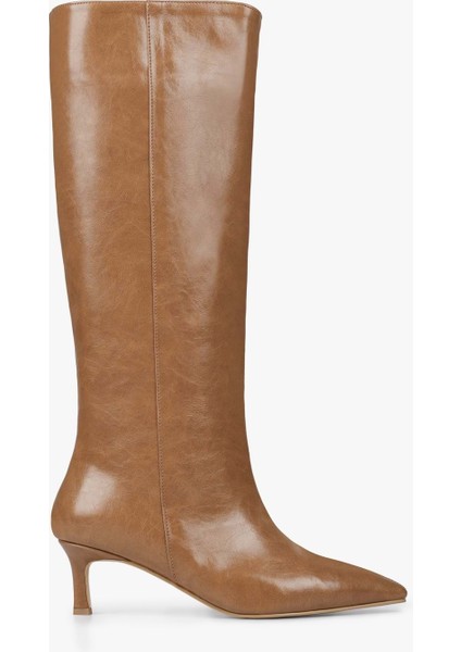 Kadın Blaze Karamel Cilt Kısa Sivri Topuklu Çizme