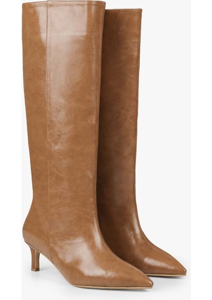 Kadın Blaze Karamel Cilt Kısa Sivri Topuklu Çizme modelleri