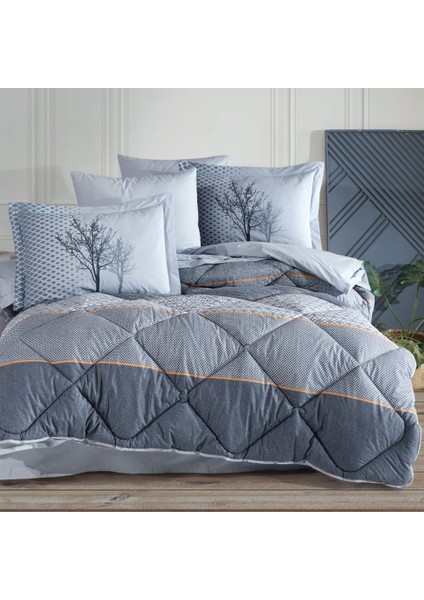 Tanya Indigo - Poplin Çift Kişilik Uyku Seti