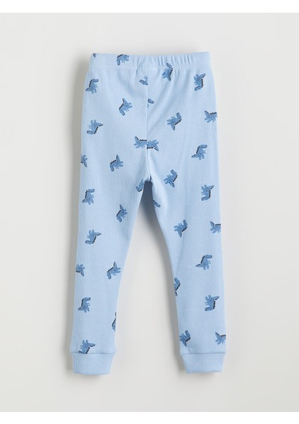 Yeni Sezon Bisiklet Yaka Baskılı Uzun Kollu Erkek Bebek Pijama Takımı indirimleri