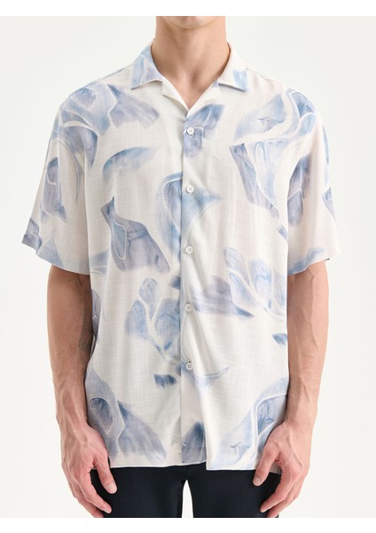 Yeni Sezon Regular Fit Kısa Kollu Desenli Viskon Erkek Gömlek modelleri