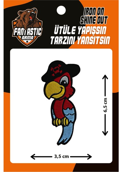 10'lu Paket Ütü ile Yapışan Dokuma Arma Patch Yama Papağan Modeli
