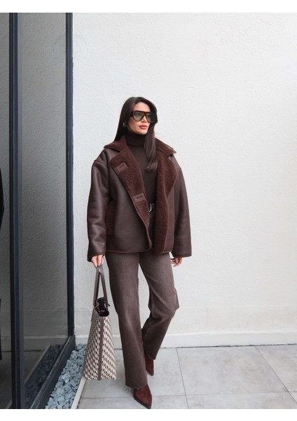 Kahve Düğmeli Süet Ceket fiyatları