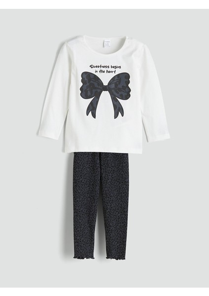 Yeni Sezon Kız Bebek Tişört ve Tayt 2'li