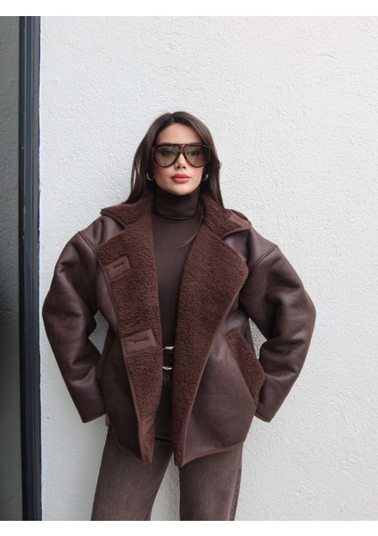 Kahve Düğmeli Süet Ceket indirimleri