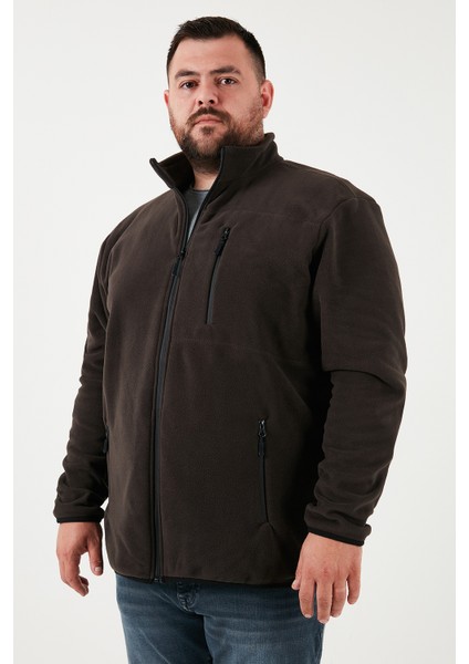 Regular Fit Dik Yaka Fermuarlı Büyük Beden 2'li Paket Polar Hırka Erkek Hırka 5906028BS2 modelleri