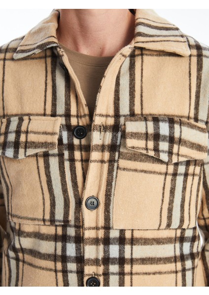 Yeni Sezon Regular Fit Uzun Kollu Ekose Erkek Gömlek Ceket modelleri