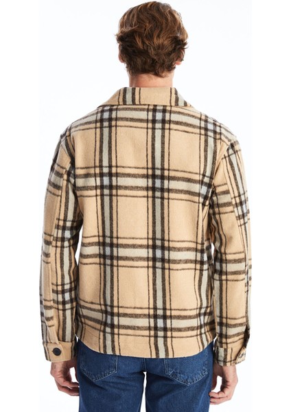 Yeni Sezon Regular Fit Uzun Kollu Ekose Erkek Gömlek Ceket fırsatları