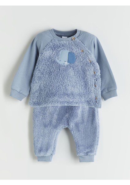 Yeni Sezon Pelüş Erkek Bebek Pijama Takımı