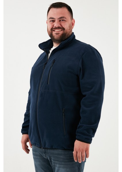 Regular Fit Dik Yaka Fermuarlı Büyük Beden 2'li Paket Polar Hırka Erkek Hırka 5906028BS2 fiyatları