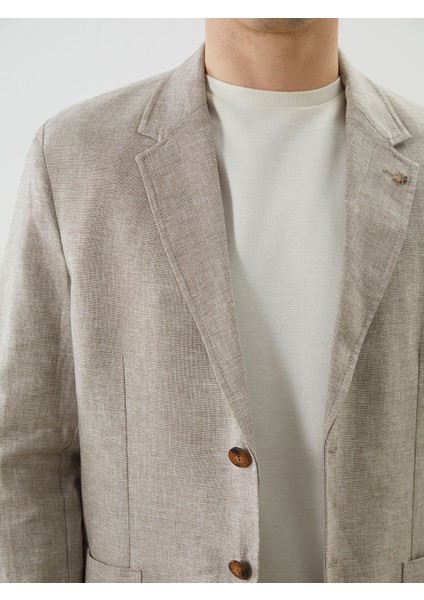 Yeni Sezon Standart Kalıp Keten Görünümlü Erkek Blazer Ceket modelleri