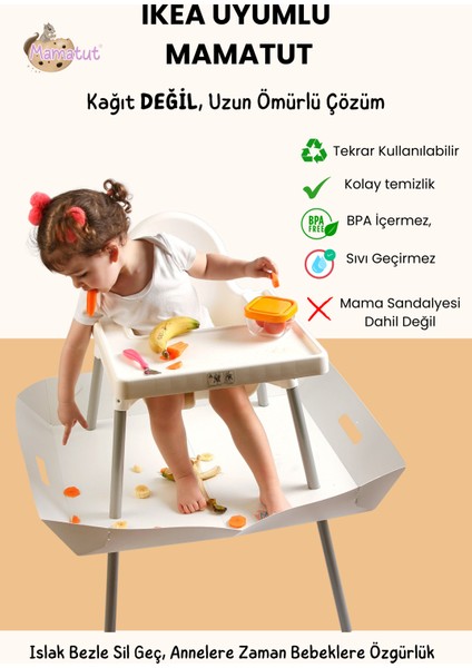 IKEAANTILOP MODEL MAMA SANDALYESİ UYUMLU, Sıvı geçirmez, kolay silinebilir, uzun ömürlü, darbelere dayanıklı