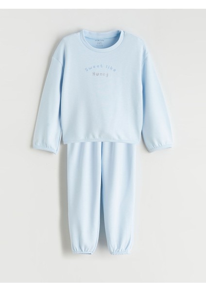 Yeni Sezon Baskılı Kız Bebek Sweatshirt ve Eşofman Altı