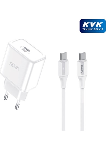 SB101T PD-20W C-C Type-C Girişli Typec Hızlı Şarj Aleti Kablolu 1.2m - Beyaz