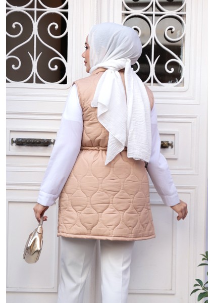 Boncuk Detaylı Bisküvi Tesettür Şişme Yelek 80321BS fırsatları