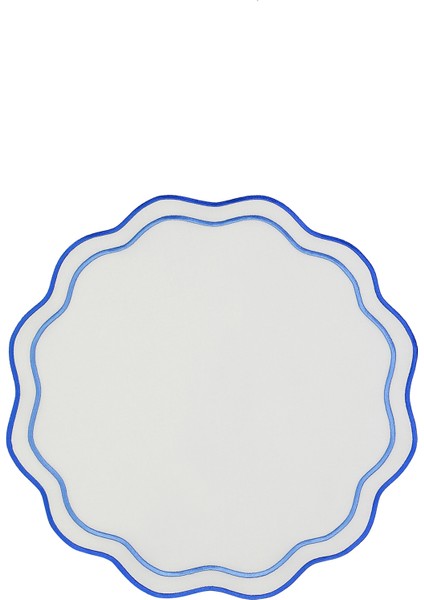 London Saks Mavi Keten 2'li Amerikan Servis 42X42 cm