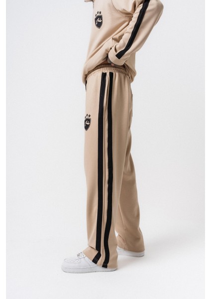 Erkek Şerit Detaylı Modal Baggy Eşofman Altı Bej modelleri