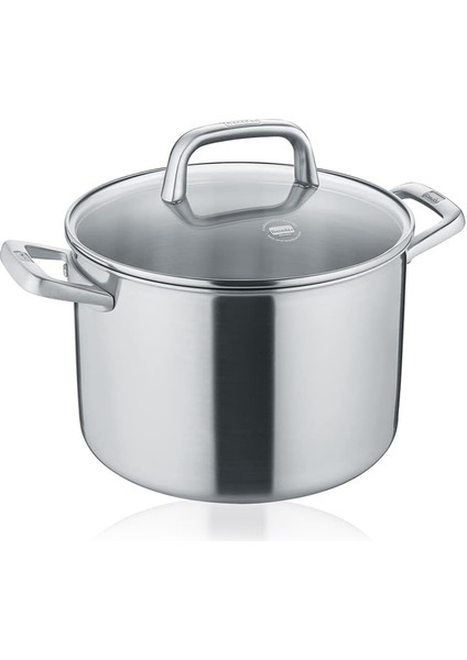 099214 Tricion Pro Paslanmaz Çelik Cam Kapaklı Tencere 24 cm