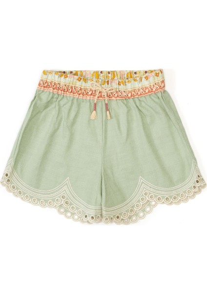 Açık Yeşil Kız Çocuk Şort