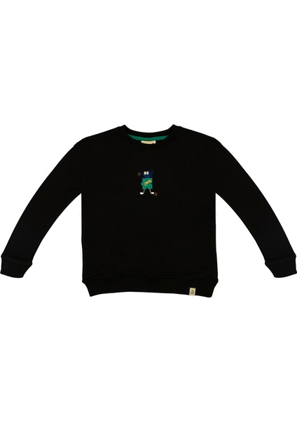 Be The Coolest Nakışlı Siyah Uzun Kollu Erkek Çocuk Sweatshirt
