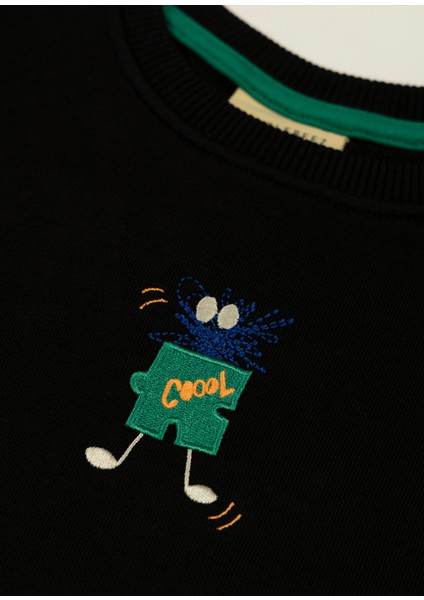 Be The Coolest Nakışlı Siyah Uzun Kollu Erkek Çocuk Sweatshirt fiyatları