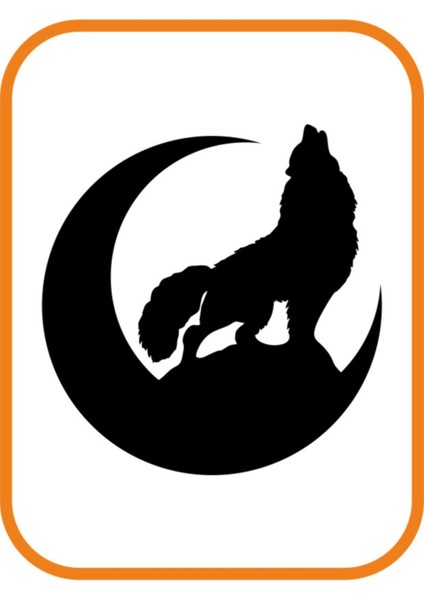 Bozkurt Hilal Oto Sticker 20X20 cm Siyah