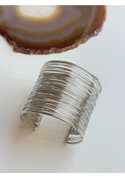 316L Paslanmaz Çelik Ayarlanabilir Kelepçe Bileklik Unisex Kullanıma Uygun