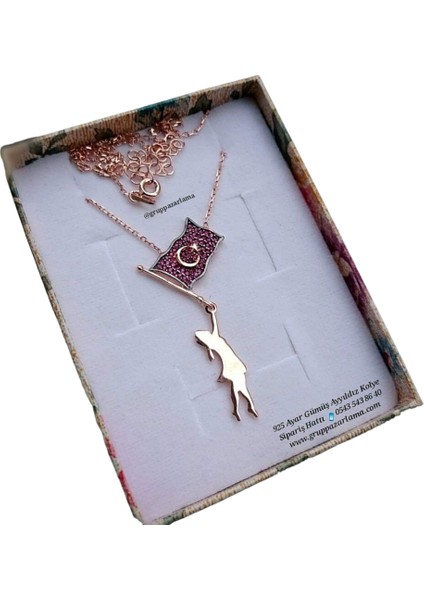 - 925 Ayar Gümüş Ayyıldız Rose Gold Kolye indirimleri