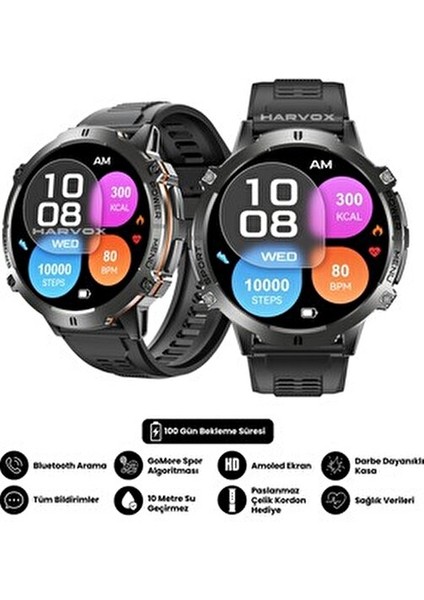 Harvox X2 Pro Tanksaat 100GÜN Şarj Ios ve Android Uyumlu Bildirimleri Görme Konuşabilme Akıllı Saat