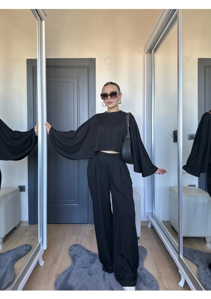 Kadın Panço Takım Siyah modelleri