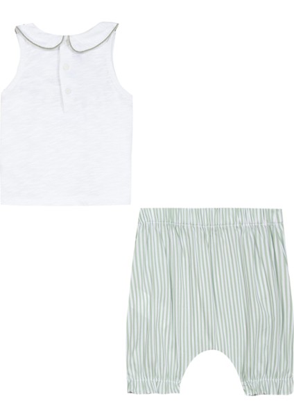 Nakışlı Renkli Kolsuz Tunik ve Kısa Pantolon Kız Bebek 2'li Set modelleri