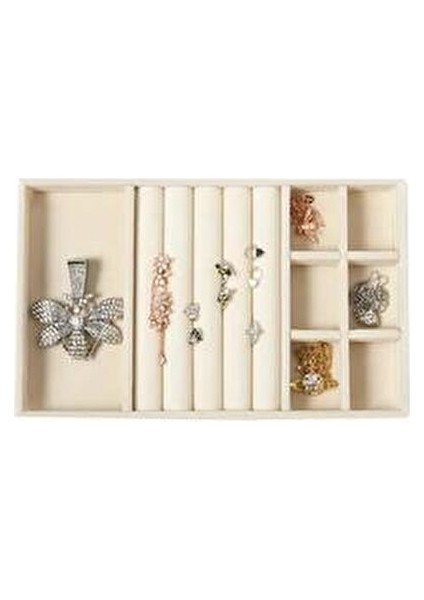 12 Bölmeli F Tablası + H Tablası Bej Renk 2 Li Çekmece İçi Düzenleyici fırsatları