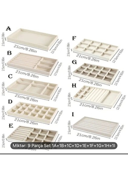 12 Bölmeli F Tablası + H Tablası Bej Renk 2 Li Çekmece İçi Düzenleyici indirimleri