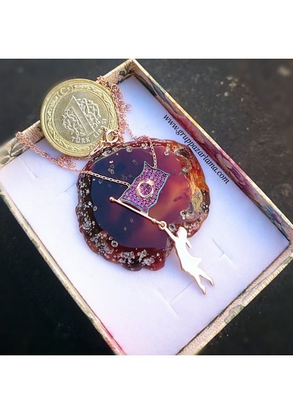 - 925 Ayar Gümüş Ayyıldız Rose Gold Kolye fırsatları