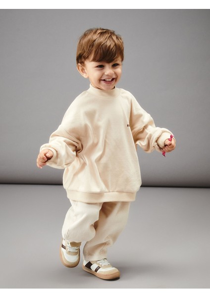 Yeni Sezon Dik Yaka Erkek Bebek Sweatshirt ve Pantolon
