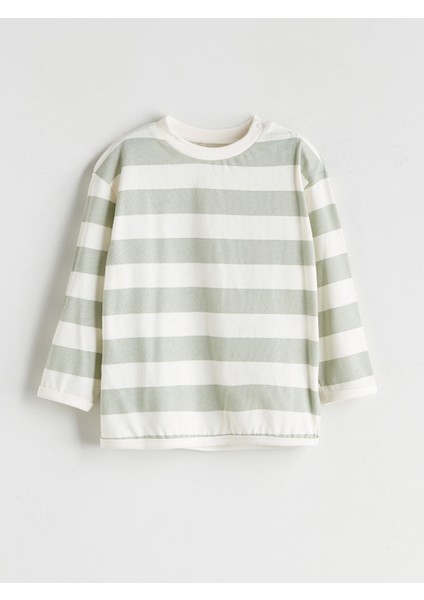 Yeni Sezon Bisiklet Yaka Çizgili Erkek Bebek Tişört ve Pantolon 2'li fiyatları