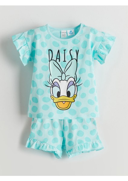 Yeni Sezon Daisy Duck Baskılı Kız Bebek Şortlu Pijama Takımı