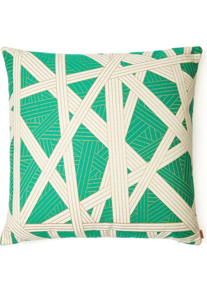 Nastri Beyaz Yeşil 60X60 cm Dekoratif Yastık