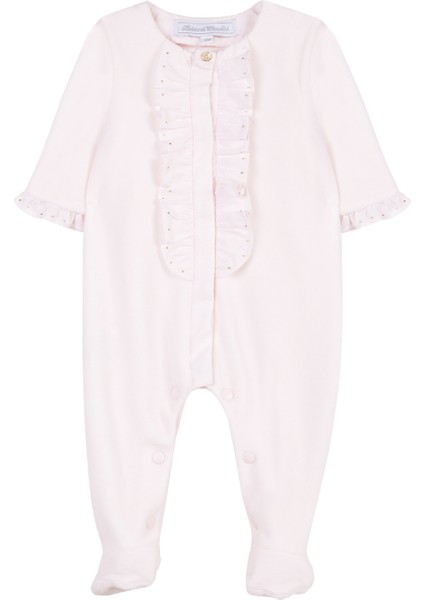 Pembe Kadife Kız Bebek Tulum