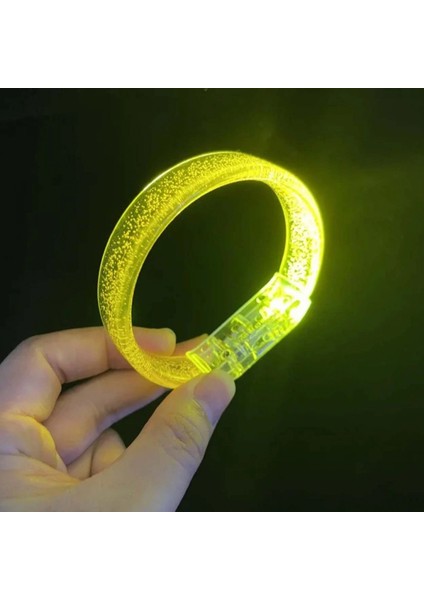 Sarı LED Işıklı Baskı Yapılabilen Pilli Bileklik Bilezik 1,5 cm Genişlik (4887) modelleri