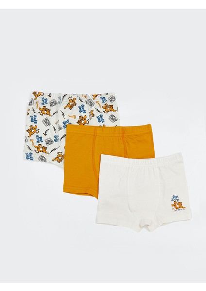 Yeni Sezon Beli Lastikli Baskılı Erkek Çocuk Boxer 3'lü