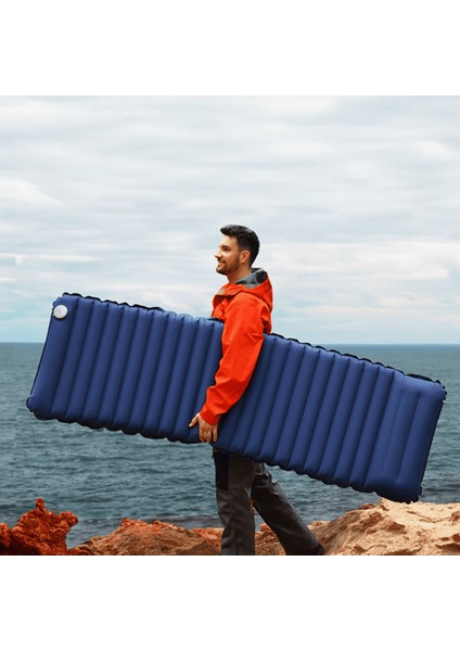 Koyu Mavi Dört Mevsim Dahili Çıkarılabilir Pompa Vakum ve Kamp Lambası Özellikli Şişme Uyku Matı fırsatları