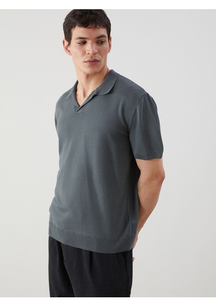 Yeni Sezon Polo Yaka Kısa Kollu Erkek Triko Kazak