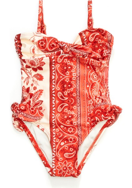 Lucky Kırmızı Kız Çocuk Mayo