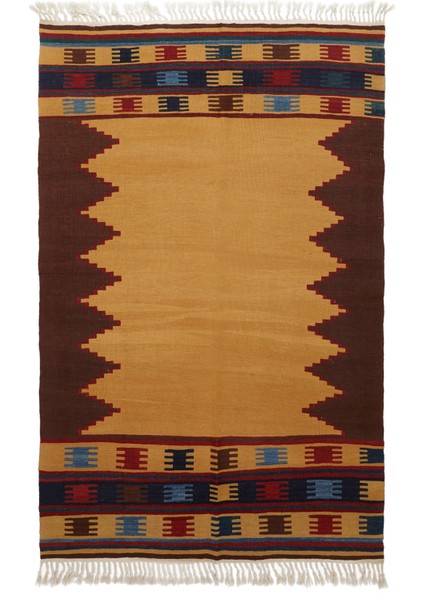 Colorblocked Konya El Dokuma Yün Kilim